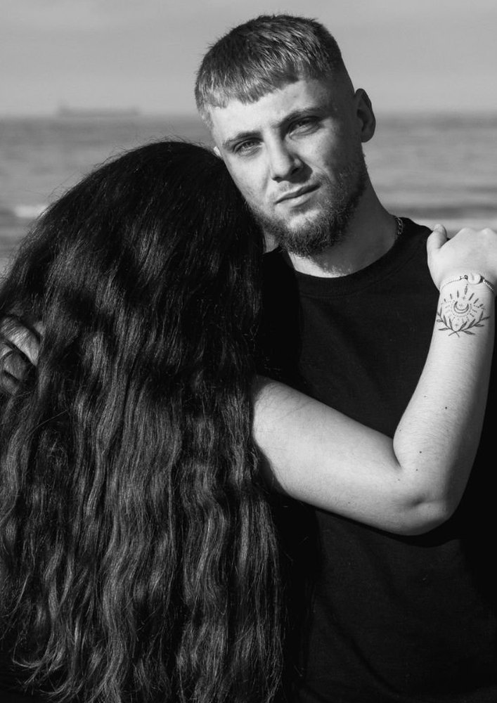 Portrait de couple en noir et blanc